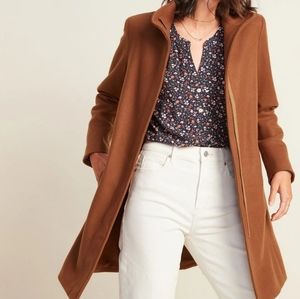 Old Navy relaxed soft brushed funnel neck coat M